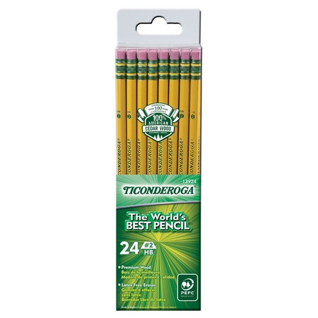 Ticonderoga PENCIL YLW 24PK 13924